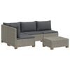 vidaXL 5 Stk. Rattan-Lounge-Set mit Kissen GENDT Naturrattan Kubu Grau