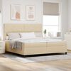 vidaXL Boxspringbett mit Matratze mit LED Creme 200 x 200 cm Stoff