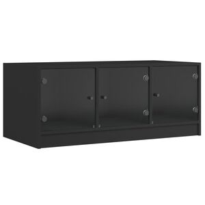 vidaXL Couchtisch mit Glast&uuml;ren Schwarz 102x50x42 cm