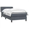 vidaXL Boxspringbett mit Matratze Dunkelgrau 80x220 cm Samt
