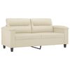 vidaXL 2-tlg. Sofagarnitur mit Kissen Creme Kunstleder