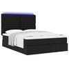 vidaXL Ottoman-Bett mit Matratze & LEDs Schwarz 140x190 cm Stoff