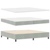 vidaXL Boxspringbett mit Matratze Hellgrau 200 x 200 cm Samt