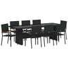 vidaXL Garten Essgruppe 9 Stk. Schwarz Poly-Rattan