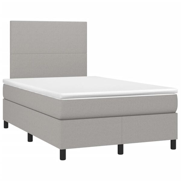 vidaXL Boxspringbett mit Matratze Hellgrau 120x190 cm Stoff