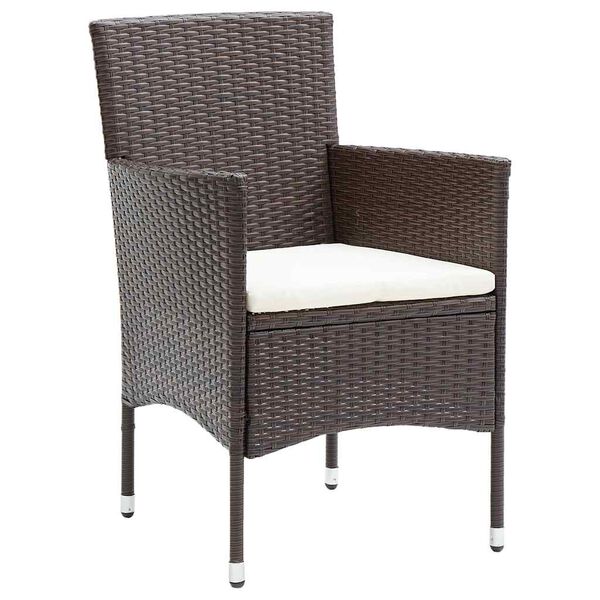 vidaXL 11-tlg. Garten-Essgruppe Poly Rattan Braun
