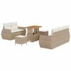 vidaXL Gartensofa-set 8 stk. 5-Sitzanzahl Beige und Creme Poly-Rattan