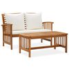 vidaXL 2-tlg. Garten-Lounge-Set mit Kissen Massivholz Akazie
