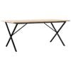 vidaXL Esstisch X-Gestell 180x90x75,5 cm Massivholz Kiefer & Stahl