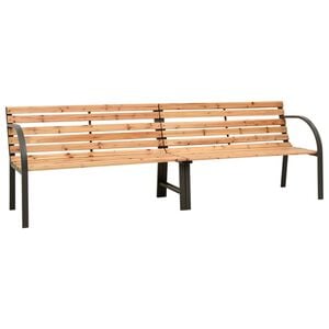 vidaXL Doppel-Gartenbank 225 cm Massivholz Tanne