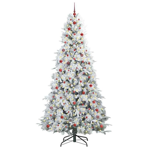 vidaXL K&uuml;nstlicher klappbarer Weihnachtsbaum Wei&szlig; 240 cm PE und PVC