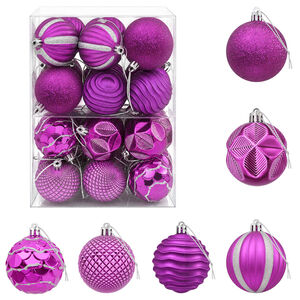vidaXL Weihnachtskugelset 36 stk. Lila Durchmesser 6 cm Polystyrol