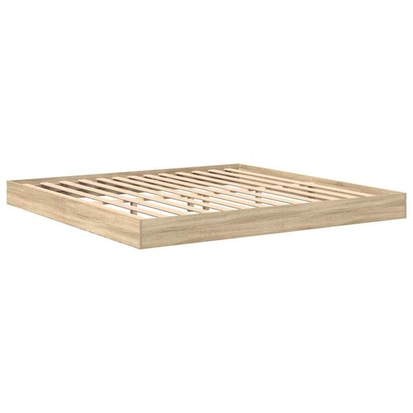 vidaXL B&uuml;cherregal-Bett Sonoma-Eiche 180 x 200 cm Holzwerkstoff