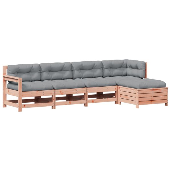 vidaXL 5-tlg. Garten-Lounge-Set mit Kissen Massivholz Douglasie