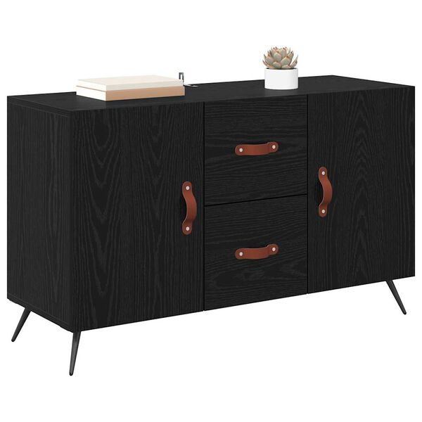 vidaXL Sideboard Schwarz Eichen-Optik 100 x 36 x 60 cm Holzwerkstoff