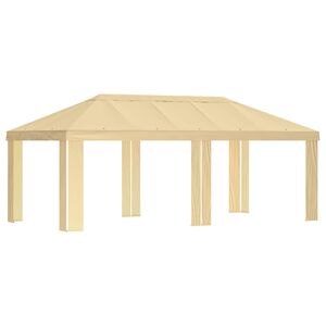 vidaXL Pavillon Abdeckung 6 x 3 m Creme Polyester 190 gsm