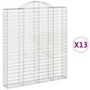 vidaXL Gabionen mit Hochbogen 13 Stk 200x30x220/240cm Verzinktes Eisen