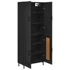 vidaXL Highboard Schwarz Eichen-Optik 69,5 x 34 x 180 cm Holzwerkstoff