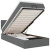 vidaXL Ottomane Bett mit Matratze & LEDs Dunkelgrau 90x200 cm Stoff