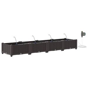 vidaXL Garten-Pflanzgef&auml;&szlig; 4 Stk. Braun 160 x 40 x 22 cm PP