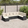vidaXL Garten-Sofa-Set mit Kissen 8 pcs Schwarz Poly Rattan
