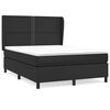 vidaXL Boxspringbett mit Matratze Schwarz 140x190 cm Kunstleder