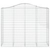 vidaXL Gabionen mit Hochbogen 12Stk. 200x50x160/180cm Verzinktes Eisen