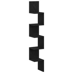 vidaXL Eckregal Wandhalterung Schwarz Eichen-Optik 20 x 20 x 127,5 cm