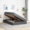 vidaXL Aufbewahrungsbett mit Matratze Dunkelgrau 140 x 190 cm