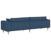 vidaXL Sofa mit Kissen Blau 250 x 77 x 76 cm Stoff