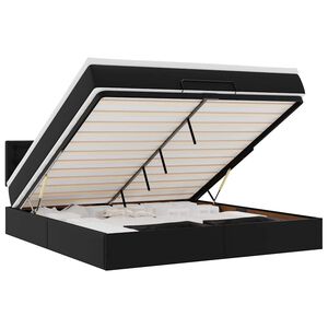 vidaXL Ottoman-Bett mit Matratze Schwarz 160x200 cm Kunstleder