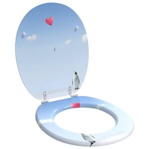 vidaXL Soft-Close Toilettensitz Blau 44 x 38 cm MDF-Platte