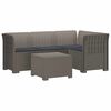 vidaXL 4-Sitzer Garten Sofa mit Kissen Rattan Look PP Hellgrau