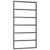 vidaXL Schiebetür mit Beschlag Schwarz 102x205 cm ESG-Glas