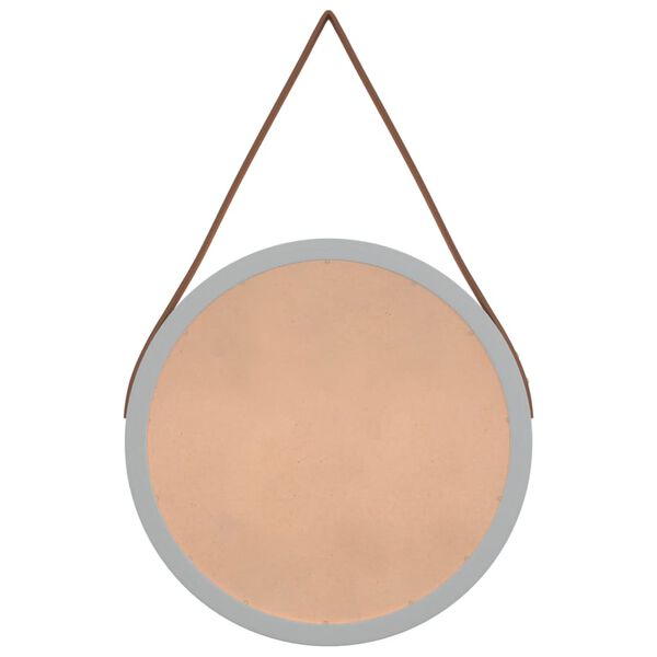 vidaXL Wandspiegel mit Riemen Silbern &Oslash; 35 cm