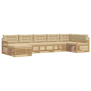 vidaXL Outdoor-Sofagarnitur 7 stk. Wei&szlig; und Beige