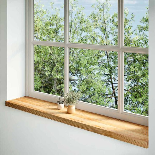 vidaXL Fensterb&auml;nke 2 Stk. Hellbraun 140x30x2 cm Massivholz Eiche