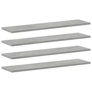 vidaXL B&uuml;cherregal-Bretter 4 Stk. Betongrau 80x20x1,5 cm Holzwerkstoff