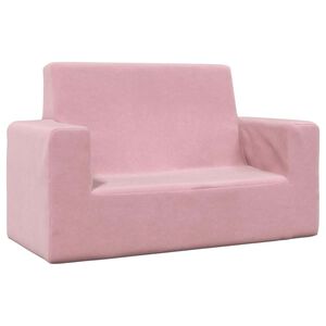 vidaXL Kindersofa 2-Sitzer Rosa Weich Pl&uuml;sch