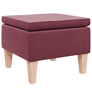 vidaXL Hocker mit Holzbeinen Weinrot Stoff