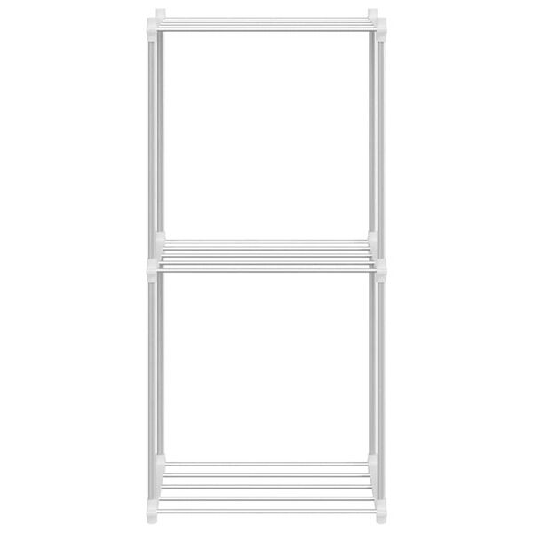 vidaXL Stauraumregal mit Regal weiß 43 x 27 x 90 cm Aluminium