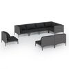 vidaXL 8-tlg. Garten-Lounge-Set mit Kissen Poly Rattan Dunkelgrau