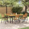 vidaXL Garten Essgruppe 7 pcs Schwarz Massivholz Akazie