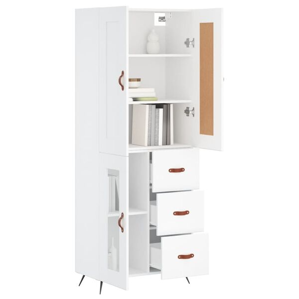 vidaXL Highboard Weiß 69,5x34x180 cm Holzwerkstoff