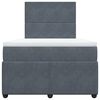 vidaXL Boxspringbett mit Matratze Dunkelgrau 120x200 cm Samt