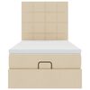 vidaXL Ottoman-Bett mit Matratze & LEDs Creme 100x200 cm Stoff