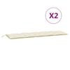 vidaXL Gartenbank-Auflagen 2 Stk. Cremeweiß 180x50x7 cm Oxford-Gewebe