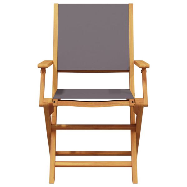 vidaXL Gartenstühle 4 Stk. Klappbar Anthrazit Stoff und Massivholz