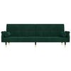 vidaXL Schlafsofa mit Kissen Dunkelgr&uuml;n Samt