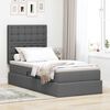 vidaXL Bett mit Stauraum und LED Dunkelgrau 90 x 190 cm Polyester